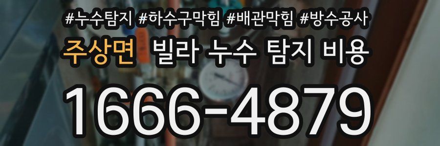 주상면 빌라 누수 탐지 비용