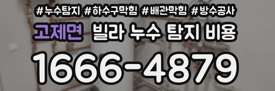 고제면 빌라 누수 탐지 비용
