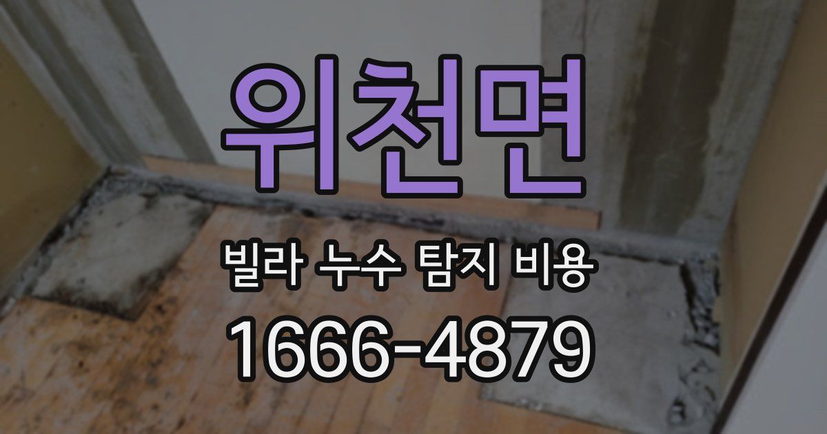 위천면 빌라 누수 탐지 비용