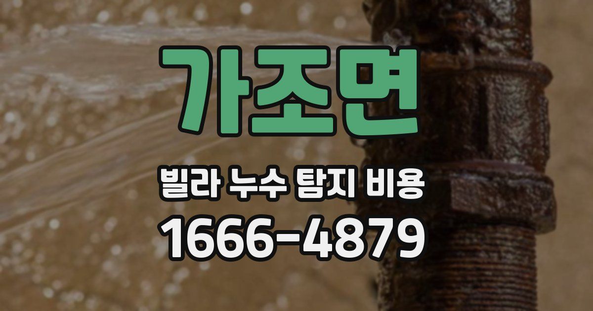가조면 빌라 누수 탐지 비용