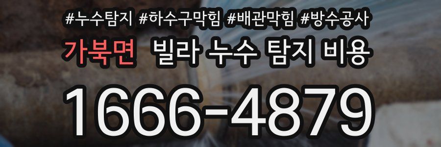 가북면 빌라 누수 탐지 비용