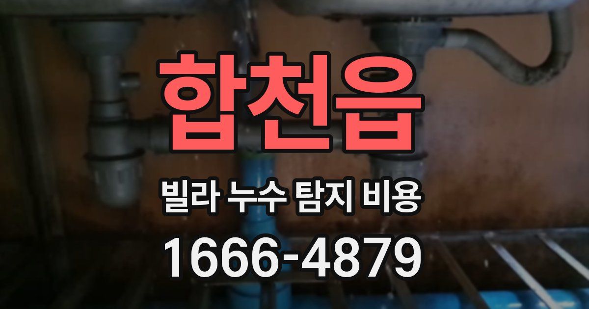 합천읍 빌라 누수 탐지 비용