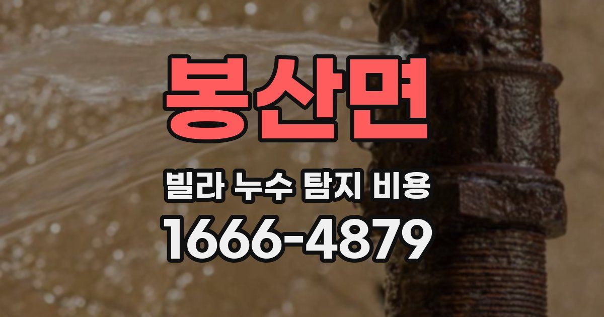 봉산면 빌라 누수 탐지 비용