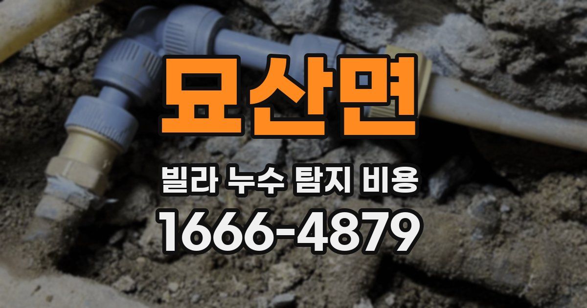 묘산면 빌라 누수 탐지 비용