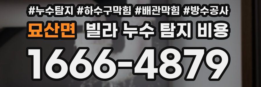 묘산면 빌라 누수 탐지 비용