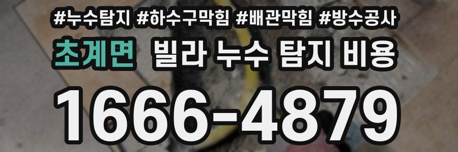 초계면 빌라 누수 탐지 비용