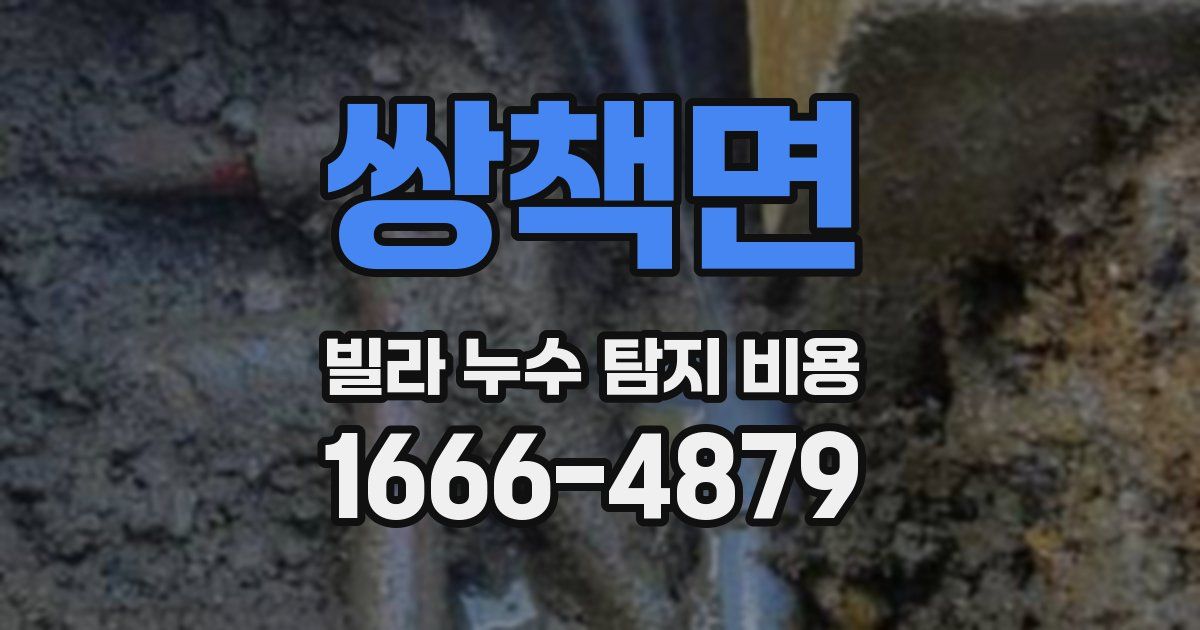 쌍책면 빌라 누수 탐지 비용