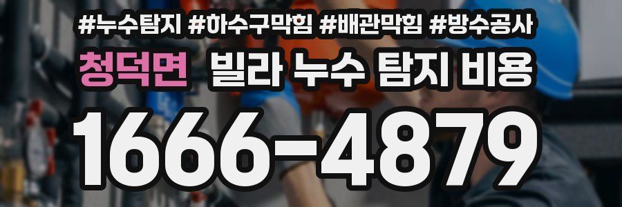 청덕면 빌라 누수 탐지 비용