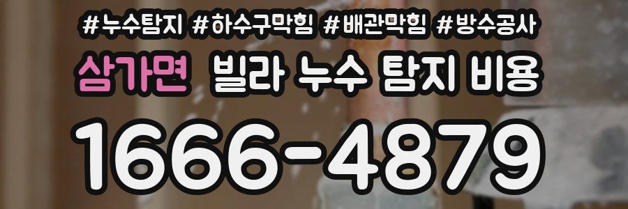 삼가면 빌라 누수 탐지 비용