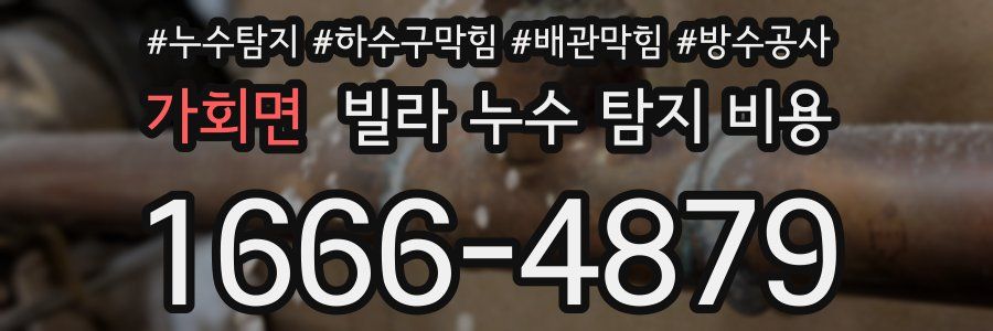 가회면 빌라 누수 탐지 비용