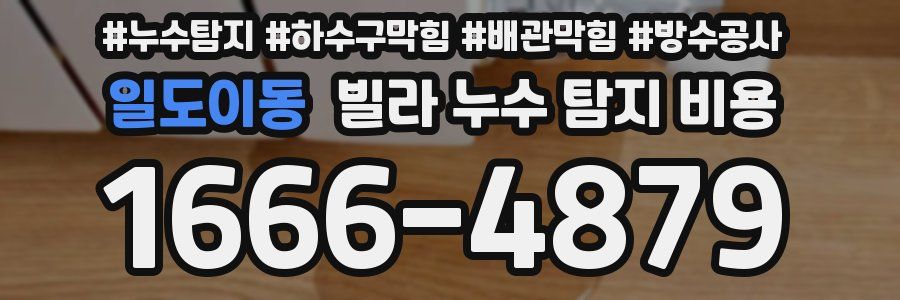 일도이동 빌라 누수 탐지 비용