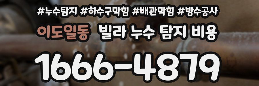 이도일동 빌라 누수 탐지 비용