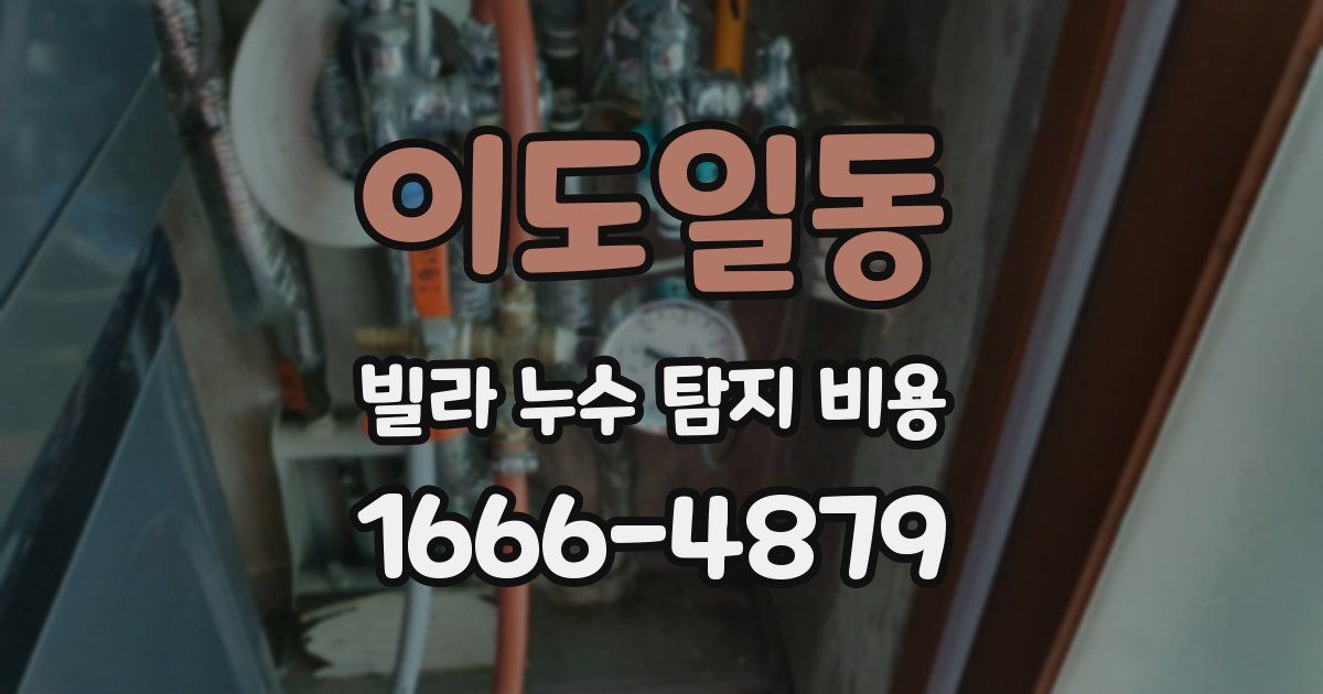 이도일동 빌라 누수 탐지 비용