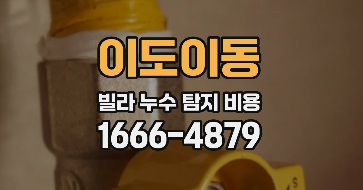 이도이동 빌라 누수 탐지 비용