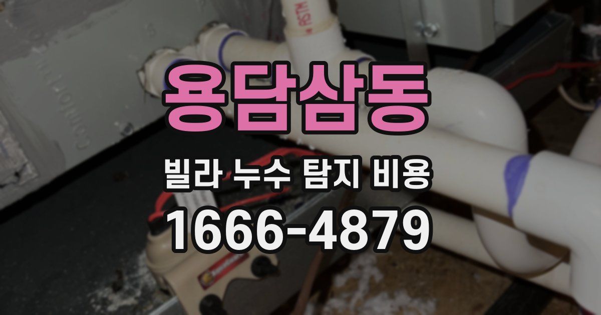 용담삼동 빌라 누수 탐지 비용