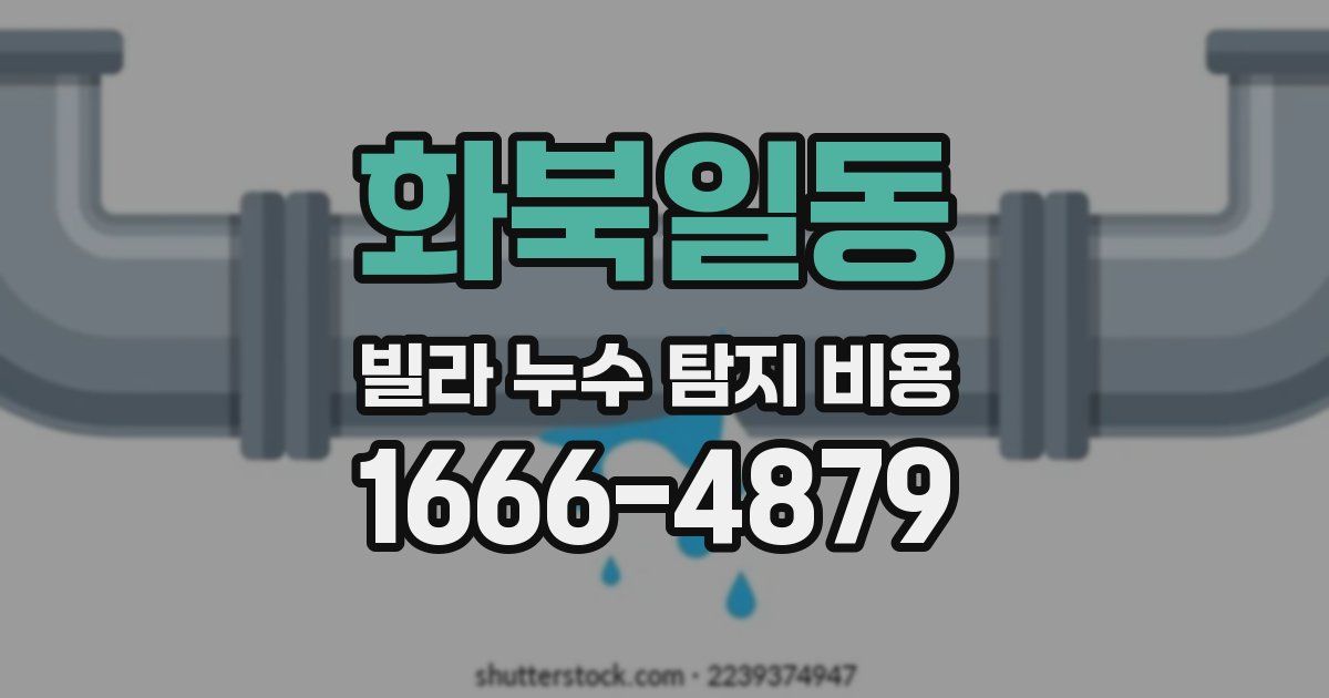화북일동 빌라 누수 탐지 비용