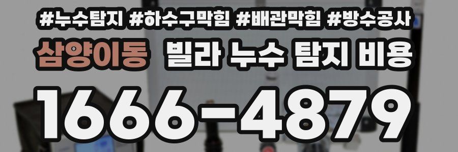 삼양이동 빌라 누수 탐지 비용