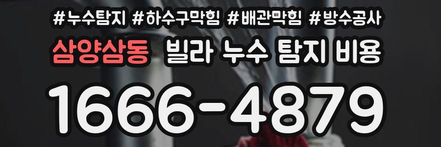 삼양삼동 빌라 누수 탐지 비용