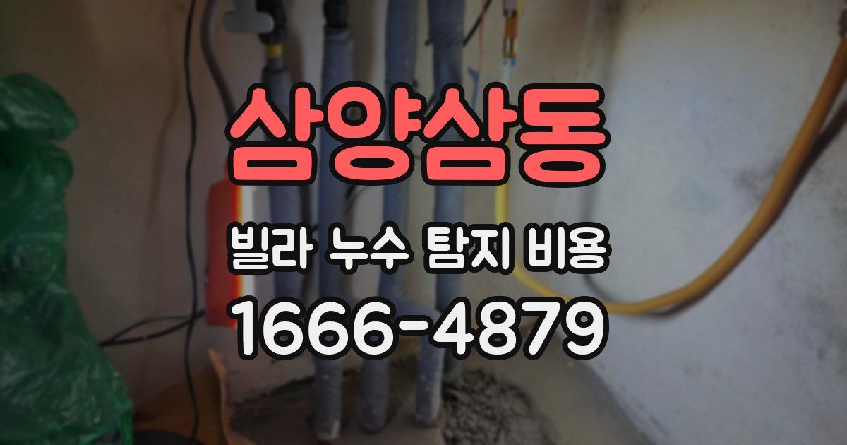 삼양삼동 빌라 누수 탐지 비용