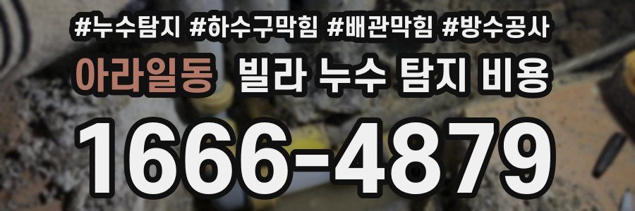 아라일동 빌라 누수 탐지 비용