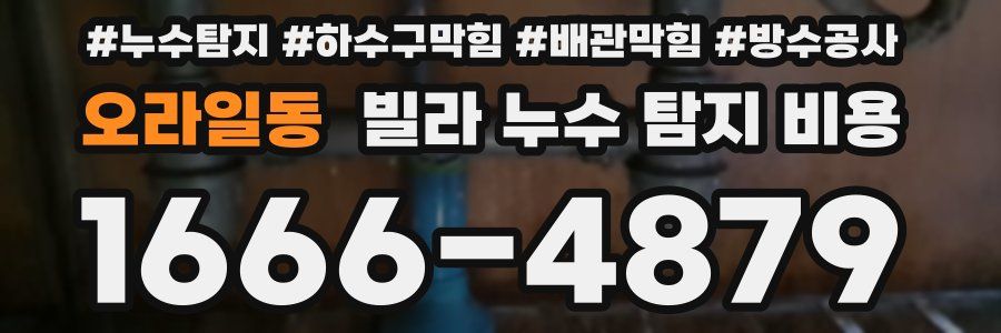 오라일동 빌라 누수 탐지 비용