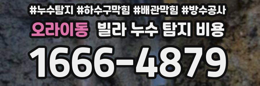 오라이동 빌라 누수 탐지 비용