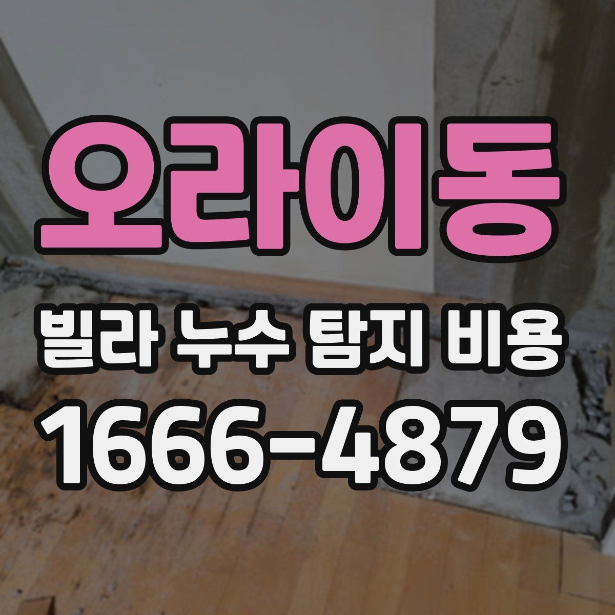 오라이동 빌라 누수 탐지 비용
