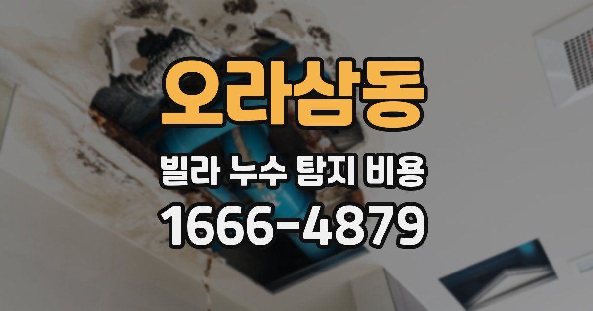 오라삼동 빌라 누수 탐지 비용