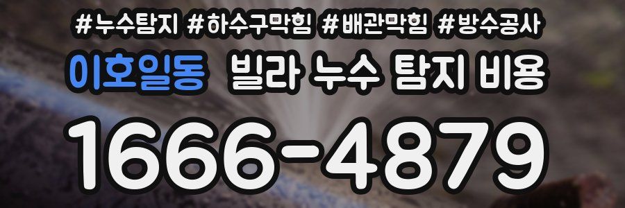이호일동 빌라 누수 탐지 비용
