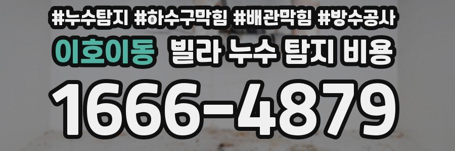 이호이동 빌라 누수 탐지 비용