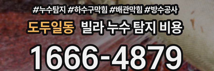 도두일동 빌라 누수 탐지 비용