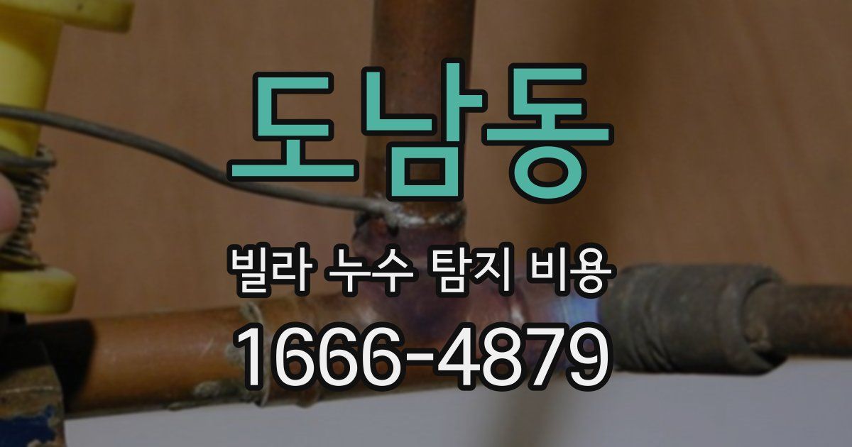 도남동 빌라 누수 탐지 비용