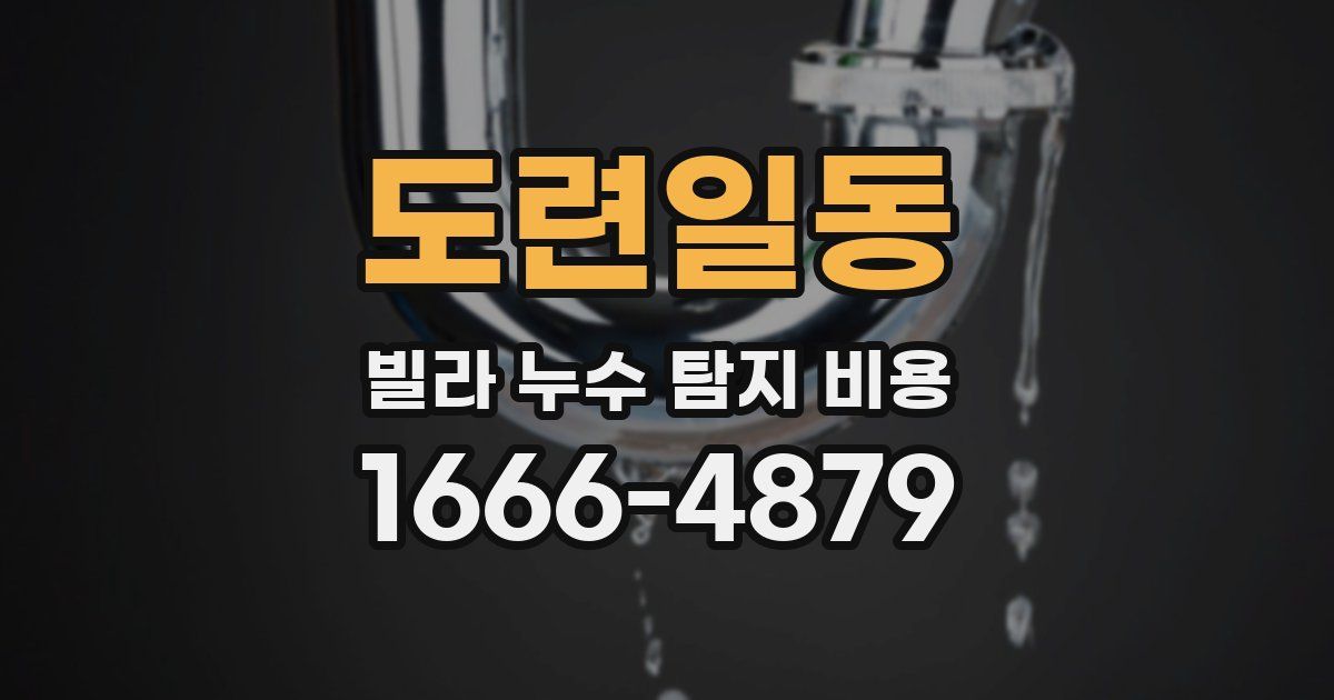 도련일동 빌라 누수 탐지 비용