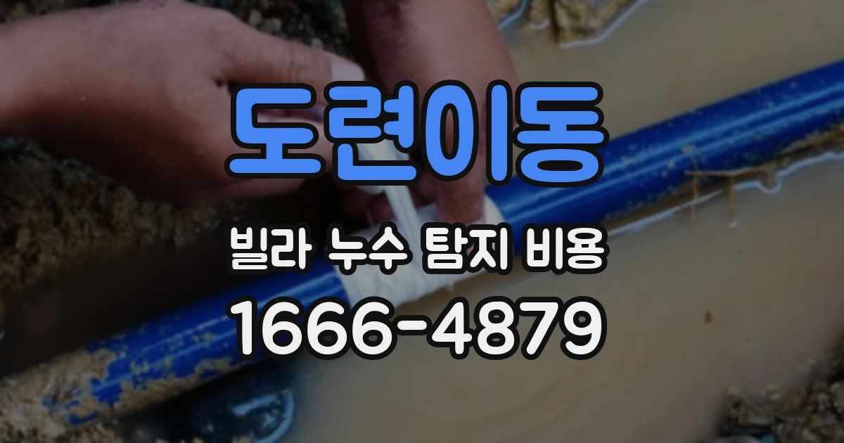 도련이동 빌라 누수 탐지 비용