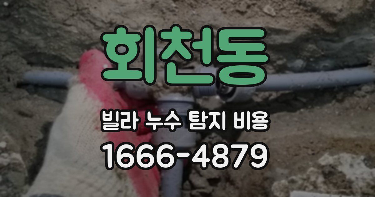회천동 빌라 누수 탐지 비용