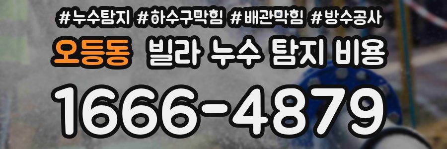 오등동 빌라 누수 탐지 비용