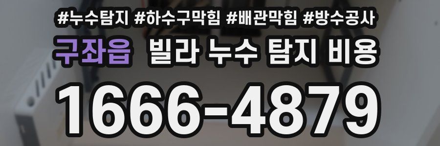 구좌읍 빌라 누수 탐지 비용