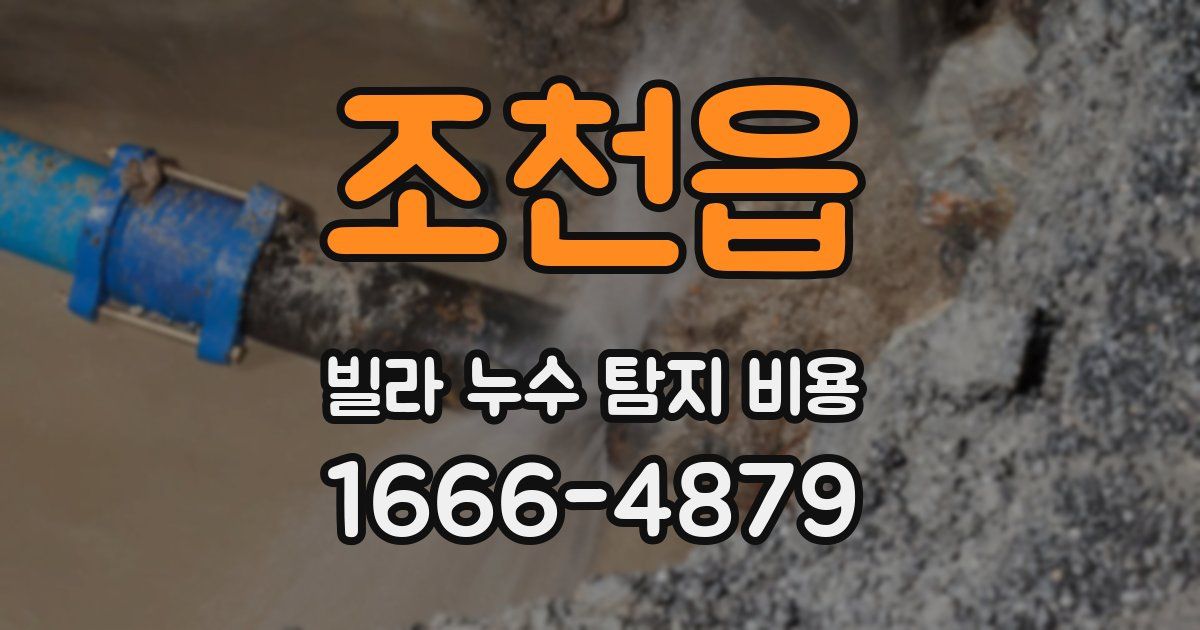 조천읍 빌라 누수 탐지 비용
