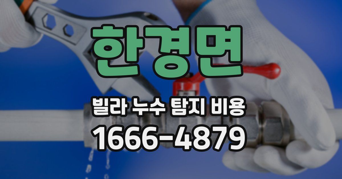 한경면 빌라 누수 탐지 비용