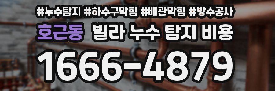 호근동 빌라 누수 탐지 비용