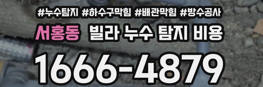 서홍동 빌라 누수 탐지 비용
