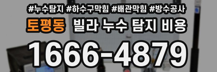 토평동 빌라 누수 탐지 비용