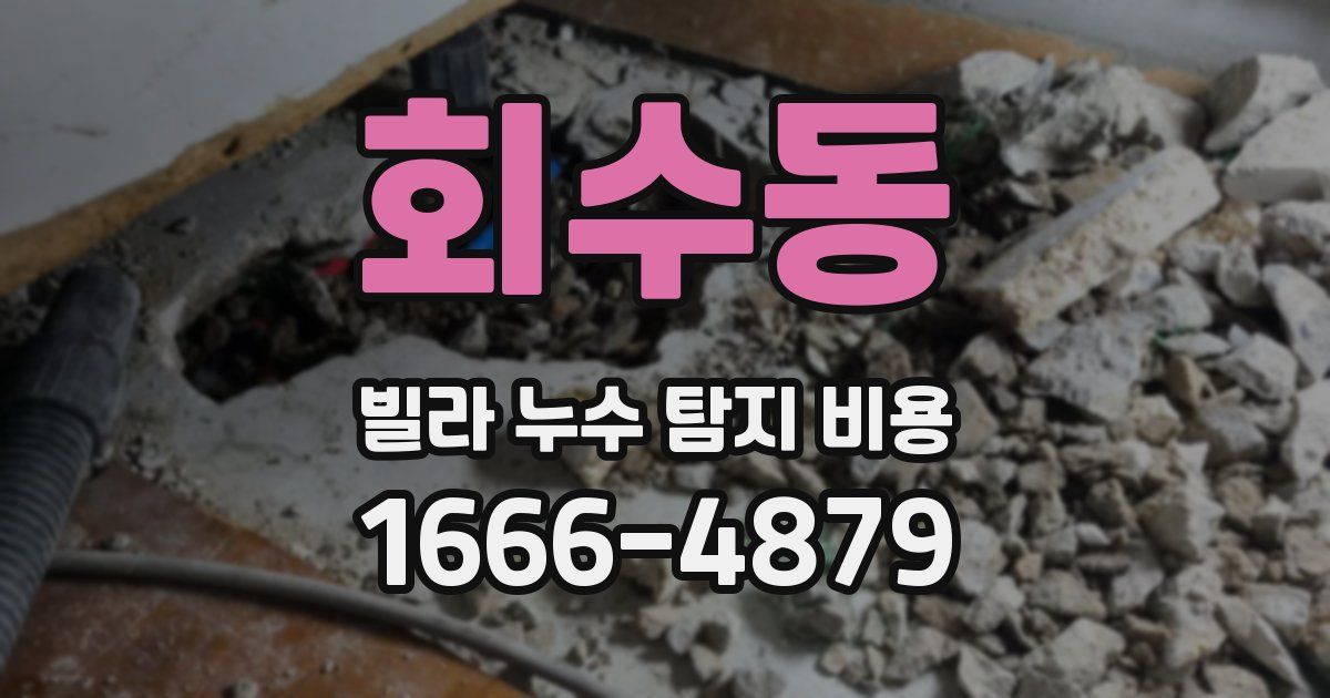 회수동 빌라 누수 탐지 비용