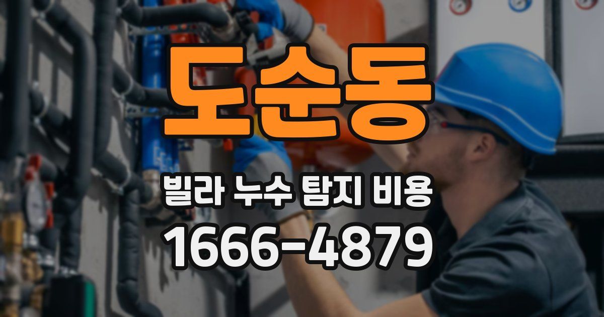 도순동 빌라 누수 탐지 비용