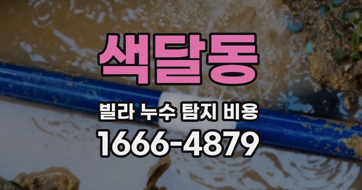 색달동 빌라 누수 탐지 비용