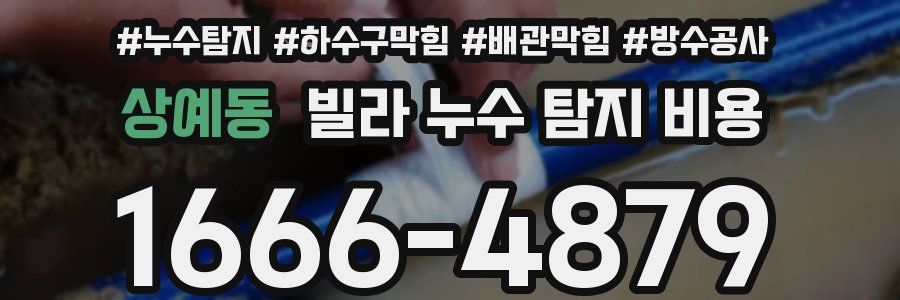 상예동 빌라 누수 탐지 비용