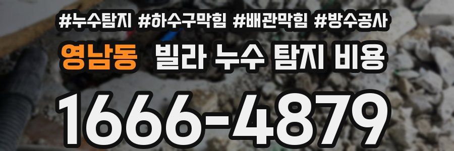 영남동 빌라 누수 탐지 비용