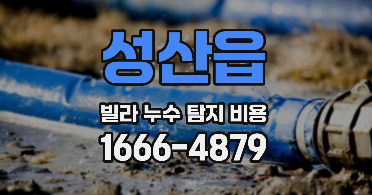 성산읍 빌라 누수 탐지 비용