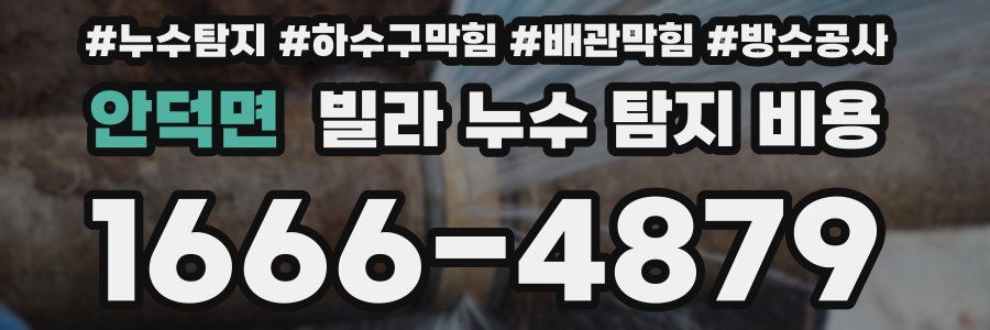 안덕면 빌라 누수 탐지 비용