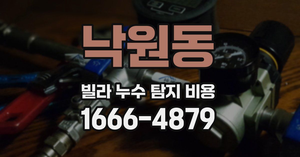 낙원동 빌라 누수 탐지 비용